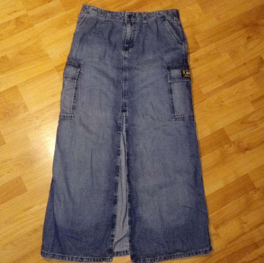 Vintage Polo Ralph Lauren Denim Cargo Skirt Size 8
